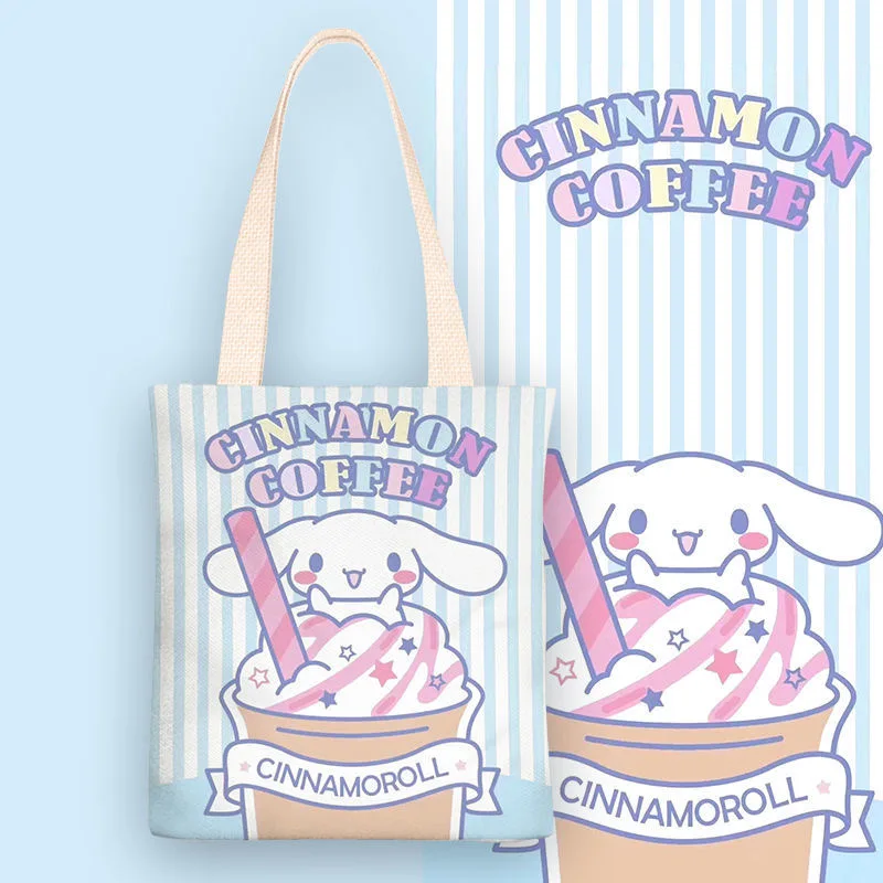 New Sanrio Cinnamoroll Cute Canvas Bag Ins Simple and Large Capacity Student Class Book Tutorial Bag 7 - Cinnamoroll Shop